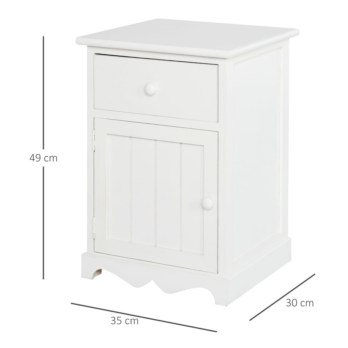 easycomfort easycomfort set 2 comodini in legno bianco con 1 cassetto e 1 antina in stile retro ean 8054144134574