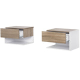 easycomfort easycomfort set 2 comodini sospesi a parete con cassetto e mensola bianco e rovere ean 8054111845663