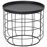 easycomfort easycomfort set 2 pezzi tavolini da caffe in metallo nero 50x50cm 41 5x35 5cm ean 8054144136899