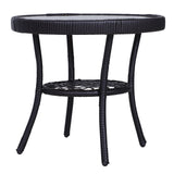 easycomfort easycomfort set 2 poltroncine a dondolo da giardino con cuscini e tavolino in rattan marrone ean 8055776915845