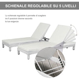 easycomfort easycomfort set 2 sdraio da giardino in pe rattan con cuscino imbottito bianco ean 8055776914060