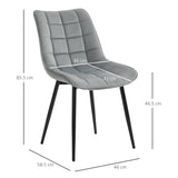 easycomfort easycomfort set 2 sedie moderne imbottite per soggiorno stile nordico velluto grigio ean 8055776912455