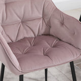 easycomfort easycomfort set 2 sedie moderne imbottite stile nordico in velluto e metallo rosa ean 8055776915449