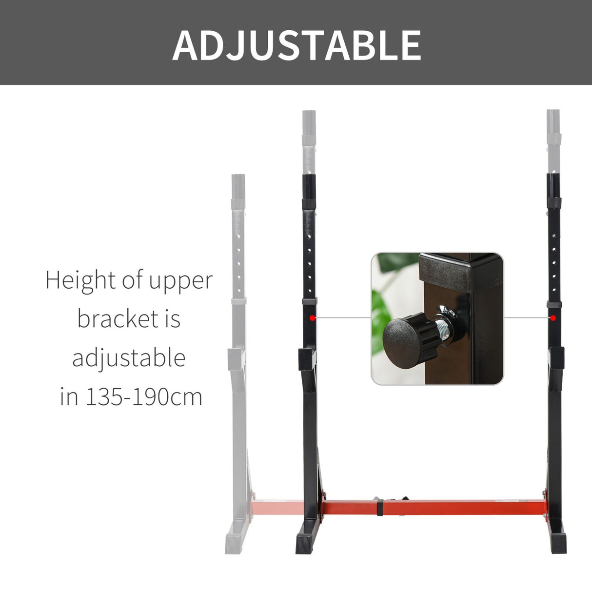 easycomfort easycomfort set 2 supporti bilanciere in acciaio con 3 ganci altezza regolabile e portata 200kg argento nero