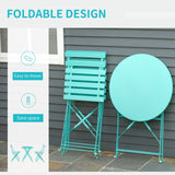 easycomfort easycomfort set 3 pezzi tavolino con sedie da giardino pieghevoli in metallo verde ean 8054111846653