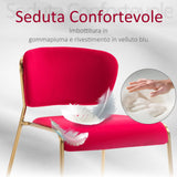 easycomfort easycomfort set 4 sedie di design per sala da pranzo imbottite in velluto rosso e gambe oro ean 8055776916729