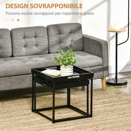 immagine-4-easycomfort-easycomfort-set-da-2-tavolini-da-caffe-impilabili-con-finitura-lucida-e-telaio-in-acciaio-nero