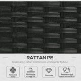 easycomfort easycomfort set da giardino con 2 divani in rattan pe e pergola con tenda regolabile 230x230x210cm beige