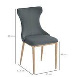 easycomfort easycomfort set di 2 sedie da pranzo imbottite con gambe in metallo grigio ean 8055776910499