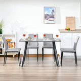 easycomfort easycomfort set di 4 sedie imbottite da salotto con rivestimento tessuto e gambe in metallo grigio