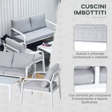 easycomfort easycomfort set mobili da giardino 4 pezzi con 2 sedie 1 divano a 2 posti e 1 tavolino da caffe