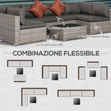 easycomfort easycomfort set mobili da giardino 4 pezzi in rattan pe salotto da esterno con 3 divani e 1 tavolino da caffe cuscini rimovibili e lavabili grigio