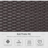 easycomfort easycomfort set mobili da giardino in rattan 7pz poltrone tavolino con cuscini marrone