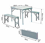 easycomfort easycomfort set tavolo da campeggio giardino con 2 panche pieghevole altezza regolabile in lega dalluminio argento ean 8054144136660