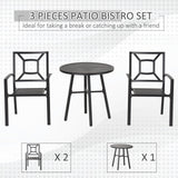 easycomfort easycomfort set tavolo e 2 sedie da giardino in acciaio per esterni nero ean 8055776911359