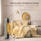 easycomfort easycomfort stufa elettrica oscillante a 3 modalita temperatura regolabile e telecomando 25x73 5 cm argento