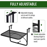 easycomfort easycomfort tavolino da balcone ringhiera appeso braccio e ripiano regolabile nero 60 x 56 5 x 45 cm ean 8054111846509