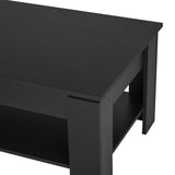 easycomfort easycomfort tavolino da caffe a 2 livelli in legno nero 110x65x47cm ean 8054144130385