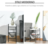 easycomfort easycomfort tavolino da salotto con mensola rimovibile in tessuto grigio