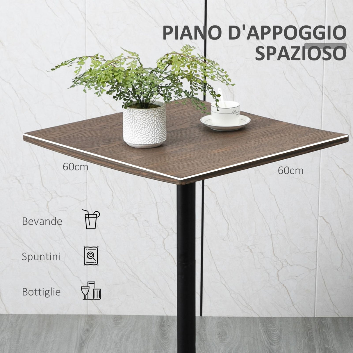 easycomfort easycomfort tavolo alto da cucina marrone