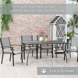 easycomfort easycomfort tavolo da giardino rettangolare con piano dappoggio a rete 150x90x73cm nero