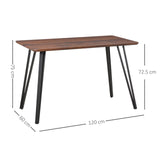 easycomfort easycomfort tavolo da pranzo rettangolare stile industriale in legno 120x60x75cm nero e noce