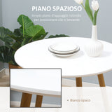 easycomfort easycomfort tavolo da pranzo rotondo per 2 persone in mdf e metallo 72x75 cm bianco e color legno