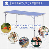 easycomfort easycomfort tavolo pieghevole multifunzione da campeggio con rete da ping pong altezza regolabile e leggero blu 160x80x546270cm ean 8054144131108