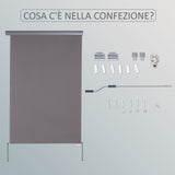 easycomfort easycomfort tenda avvolgibile parasole con manovella installazione a muro o soffitto 120x200cm grigio