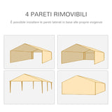 easycomfort easycomfort tendone gazebo 6x3m con pareti laterali rimovibili per giardino bianco ean 8055776912004