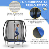easycomfort easycomfort trampolino elastico 210cm per bambini e adulti con rete e imbottiture blu
