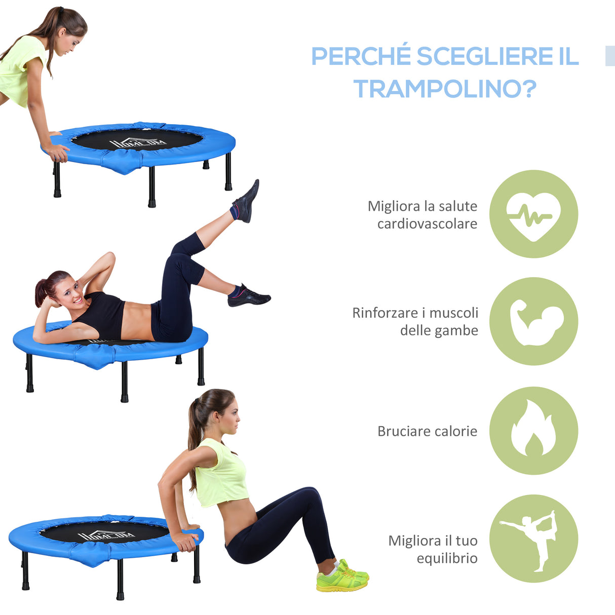 easycomfort easycomfort trampolino elastico fitness pieghevole da giardino 101 5 x 23cm blu e nero