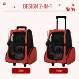 easycomfort easycomfort trolley zaino 2 in 1 per piccoli animali domestici rosso 35x27x49cm ean 8054111842730