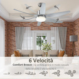 easycomfort easycomfort ventilatore da soffitto con luce e telecomando incluso 6 velocita 132x40cm