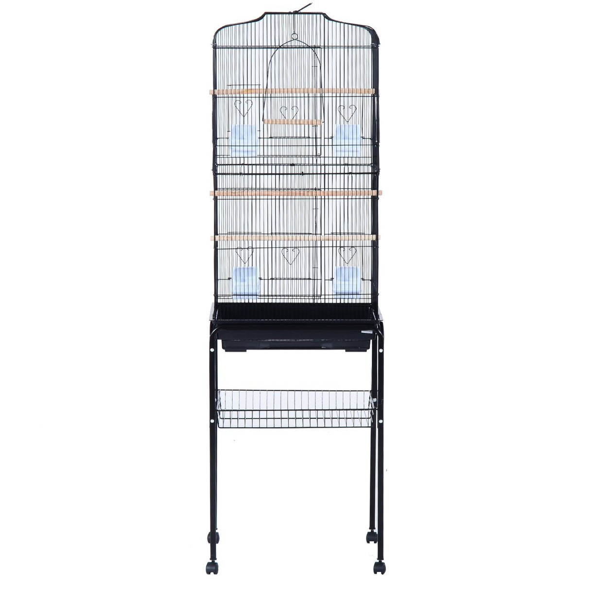 easycomfort easycomfort voliera gabbia per uccelli con ruote in metallo nero 47 5 37 153cm ean 8054144131900