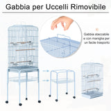 easycomfort easycomfort voliera per uccellini con ruote alta 153cm in metallo trespoli e altalena ean 8054144130057