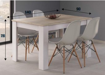 no brand tavolo estendibile kendra cm 90x140190x78h roverebianco