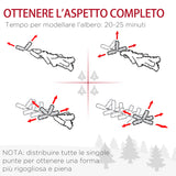 easycomfort easycomfort alberello di natale decorato e ignifugo per interni con 1443 rami e base in metallo 120x180 cm verde