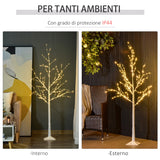easycomfort easycomfort albero di natale bianco con luci led base quadrata e cavo di alimentazione in acciaio e pp 20x20x150
