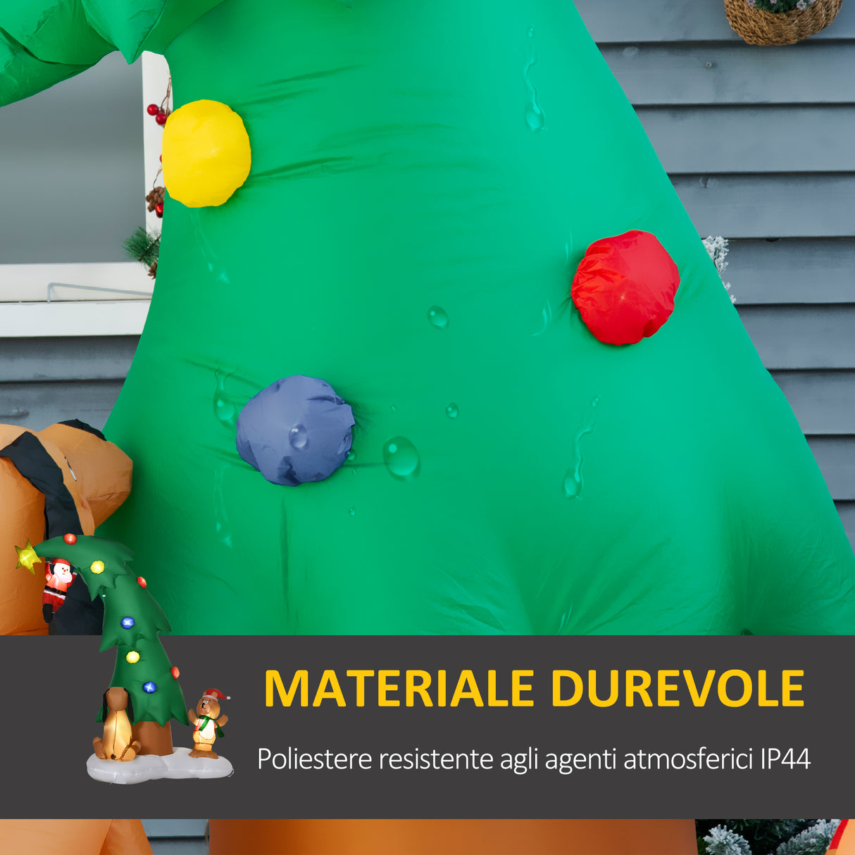 easycomfort easycomfort albero di natale gonfiabile luci a led babbo natale cagnolino pupazzo dorso
