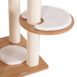 easycomfort easycomfort albero per gatti con cuccia e pali in corda sisal e legno giallo e bianco 83 x 75 x 120cm ean 8054144135922