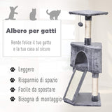 easycomfort easycomfort albero per gatti fino 5 kg corda sisal grigio 40x40x98cm ean 8054111843218