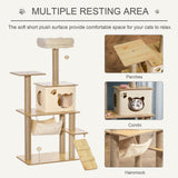 easycomfort easycomfort albero tiragraffi multilivello con casetta amaca scaletta e corde in juta rivestimento peluche 60x40x130cm giallo