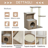 easycomfort easycomfort albero tiragraffi per gatti adulti con cuccia in legno e corda sisal ean 8054144138220