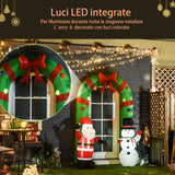 easycomfort easycomfort arco gonfiabile 12 luci a led babbo natale 244cm e pupazzo di neve impermeabile
