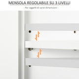 easycomfort easycomfort armadietto 2 ripiani montabile a parete da parete cucina bagno legno 60x198x58cm bianco ean 8054111844352