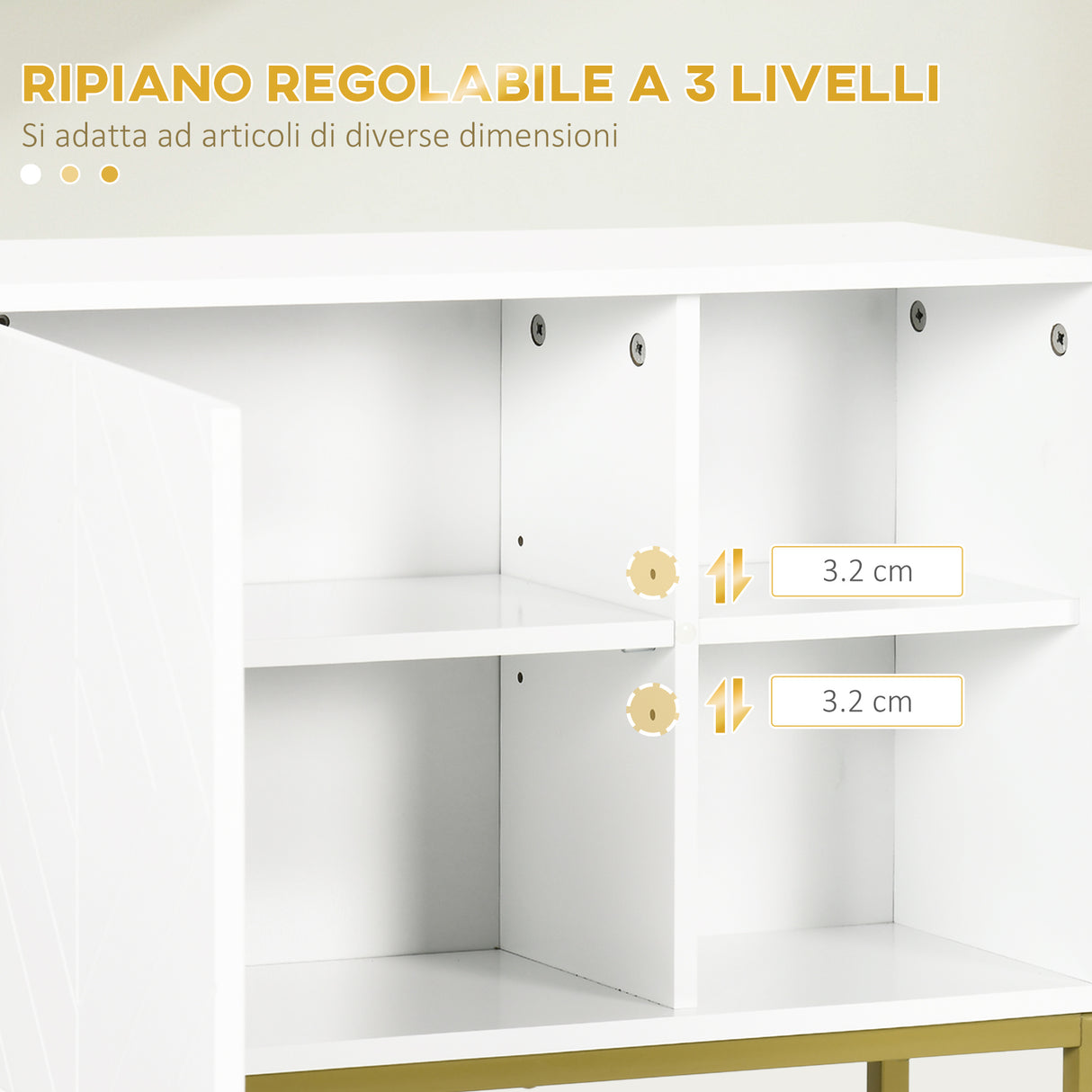 easycomfort easycomfort armadietto bagno a 2 livelli montaggio a parete con ripiani aperti in mdf bianco 60x20x51 cm
