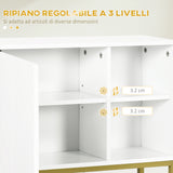 easycomfort easycomfort armadietto bagno a 2 livelli montaggio a parete con ripiani aperti in mdf bianco 60x20x51 cm