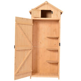 easycomfort easycomfort armadietto da giardino esterno porta attrezzi in legno con 3 mensole ean 8054144138916