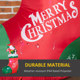 easycomfort easycomfort babbo natale gonfiabile con pinguino e calza natalizia luci led e gonfiatore incluso 90x50x149cm